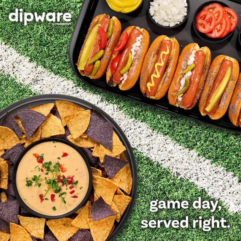 Made Smart Chip N Dip Dipware Bowl, 2-Piece Serving Set with Stackable & Removable Dip Bowl, Durable Plastic Chip Tray for Entertaining, Tabletop Snack Server, Carbon - Image 4